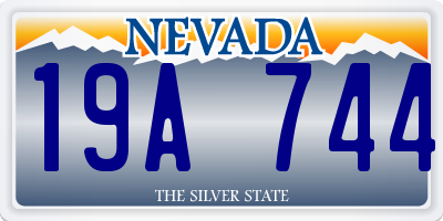 NV license plate 19A744