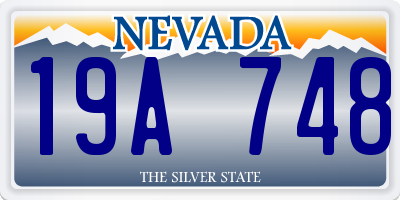 NV license plate 19A748