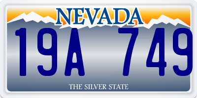 NV license plate 19A749
