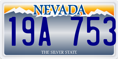 NV license plate 19A753