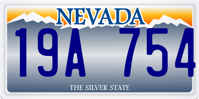 NV license plate 19A754