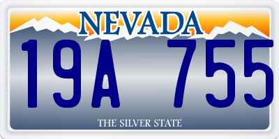 NV license plate 19A755