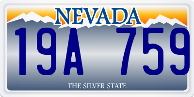 NV license plate 19A759