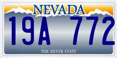 NV license plate 19A772