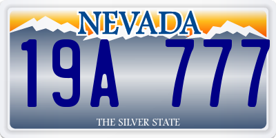 NV license plate 19A777
