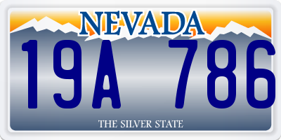 NV license plate 19A786