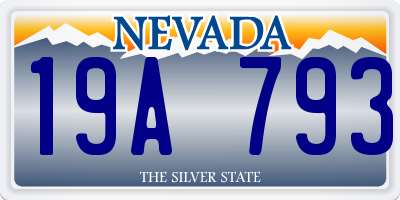 NV license plate 19A793