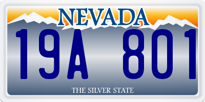 NV license plate 19A801