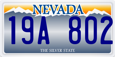NV license plate 19A802