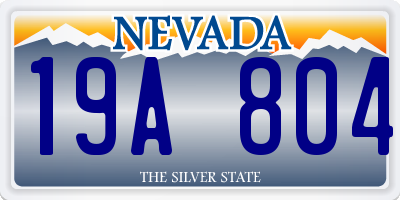 NV license plate 19A804