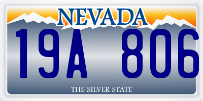NV license plate 19A806