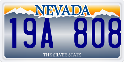NV license plate 19A808