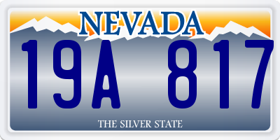 NV license plate 19A817