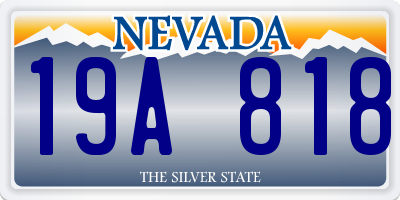 NV license plate 19A818