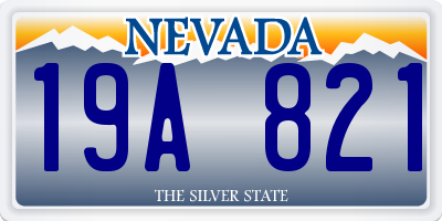NV license plate 19A821