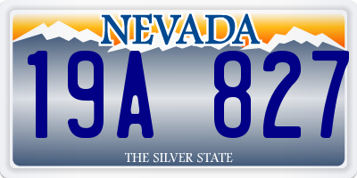 NV license plate 19A827