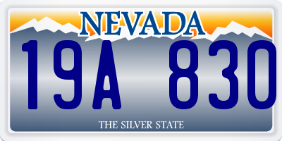 NV license plate 19A830