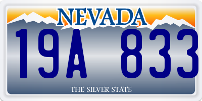 NV license plate 19A833