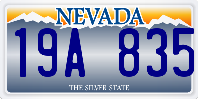 NV license plate 19A835