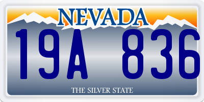 NV license plate 19A836