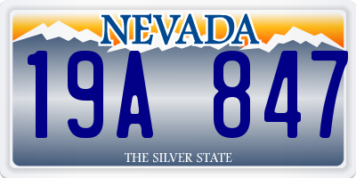 NV license plate 19A847