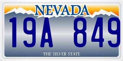 NV license plate 19A849
