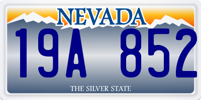 NV license plate 19A852