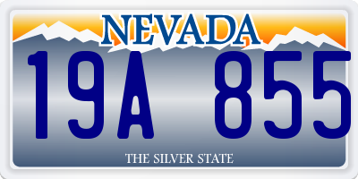 NV license plate 19A855