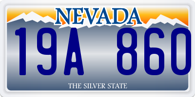 NV license plate 19A860
