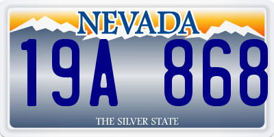 NV license plate 19A868