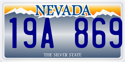 NV license plate 19A869