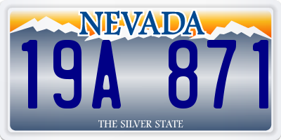 NV license plate 19A871