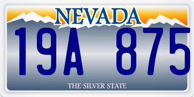 NV license plate 19A875
