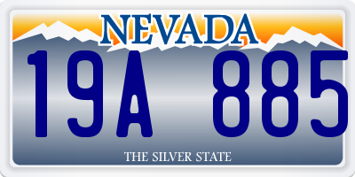 NV license plate 19A885