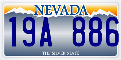 NV license plate 19A886