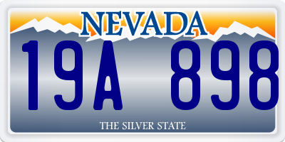 NV license plate 19A898