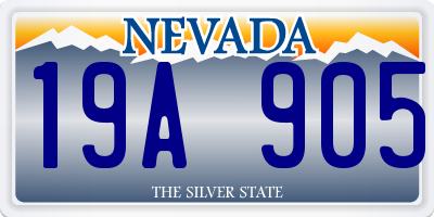 NV license plate 19A905