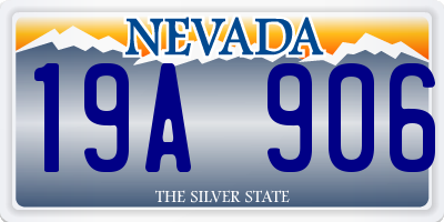 NV license plate 19A906