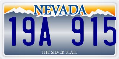 NV license plate 19A915
