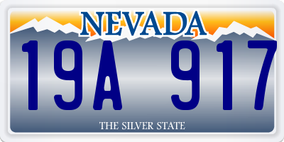 NV license plate 19A917
