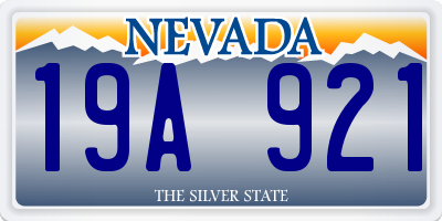 NV license plate 19A921