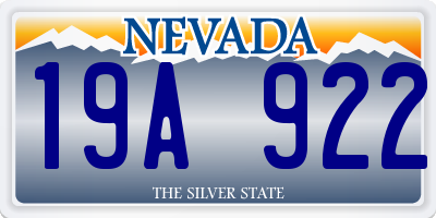 NV license plate 19A922