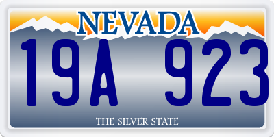 NV license plate 19A923