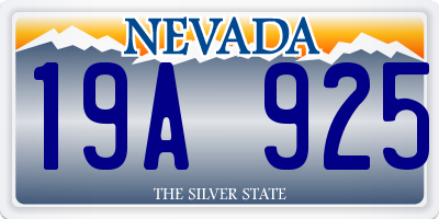 NV license plate 19A925