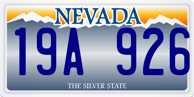 NV license plate 19A926