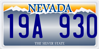 NV license plate 19A930