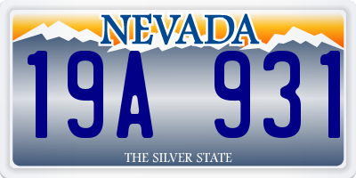 NV license plate 19A931
