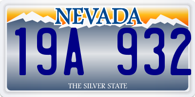 NV license plate 19A932