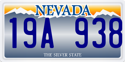 NV license plate 19A938