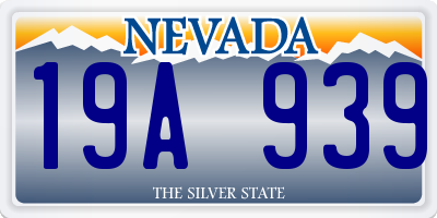 NV license plate 19A939